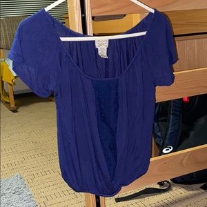 Navy Blue Crop Top